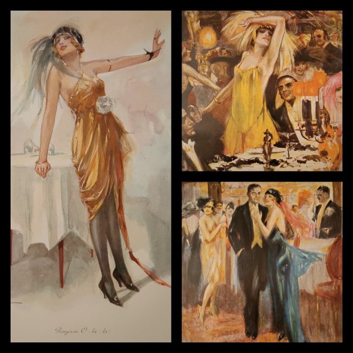 Lutz Ehrenberger (1878-1950) - n. 3 Art Déco original print, dated 1920 : Party