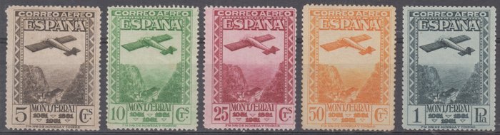 Spanien 1931 - Komplette Serie. 900. Jahrestag der Gründung des Klosters Montserrat. - Edifil 650N/654N