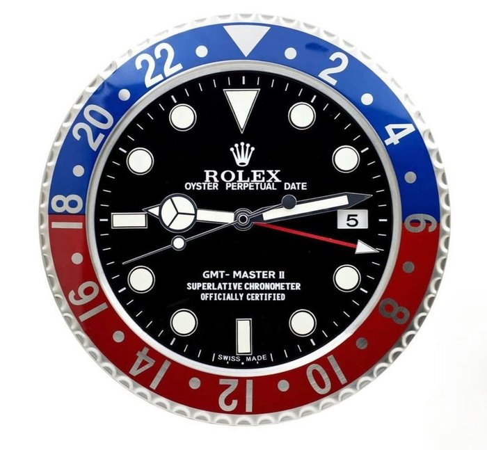 挂钟 - 劳力士 GMT - Master ll 经销商展示挂钟 - 玻璃, 钢 - 2020年及之后
