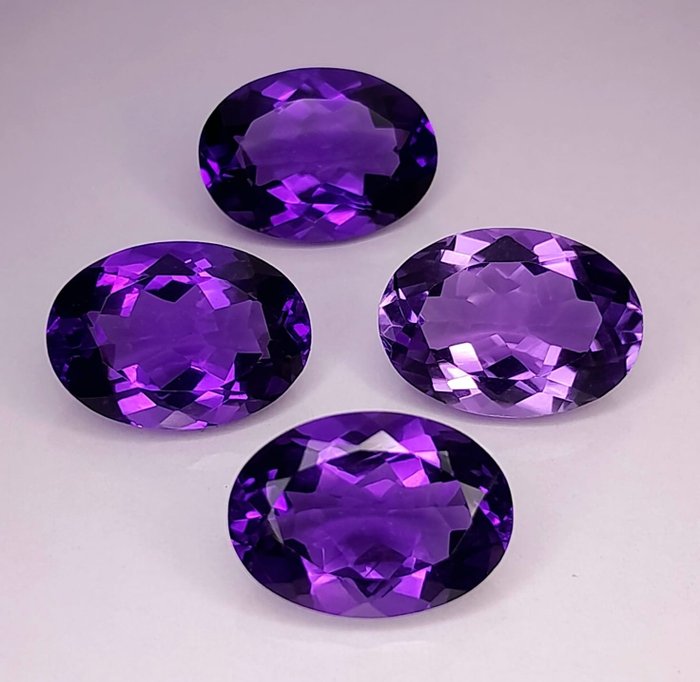 4 pcs 紫色 紫水晶 - 22.07 ct
