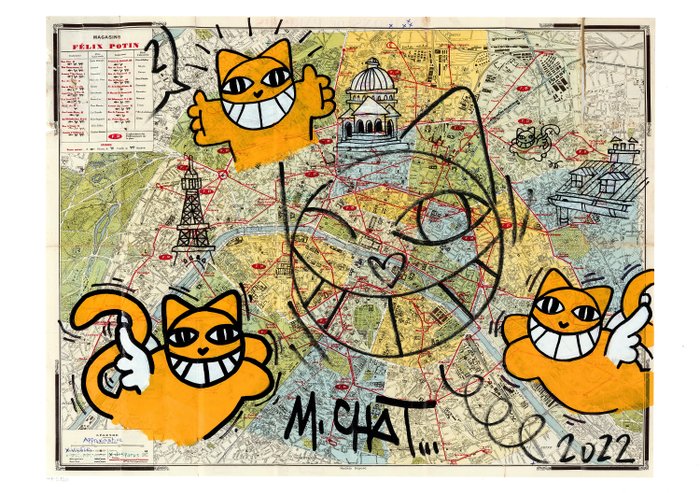 M.Chat (Thoma Vuille) (1977) - Carte de Paris (Enhanced) (unique artwork)