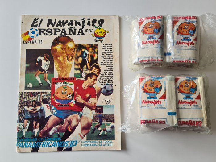 Variant Panini - Reyauca - Futbol - Álbum vazio + 400 embalagens lacradas Mundial España 1982 El Naranjito - 1979