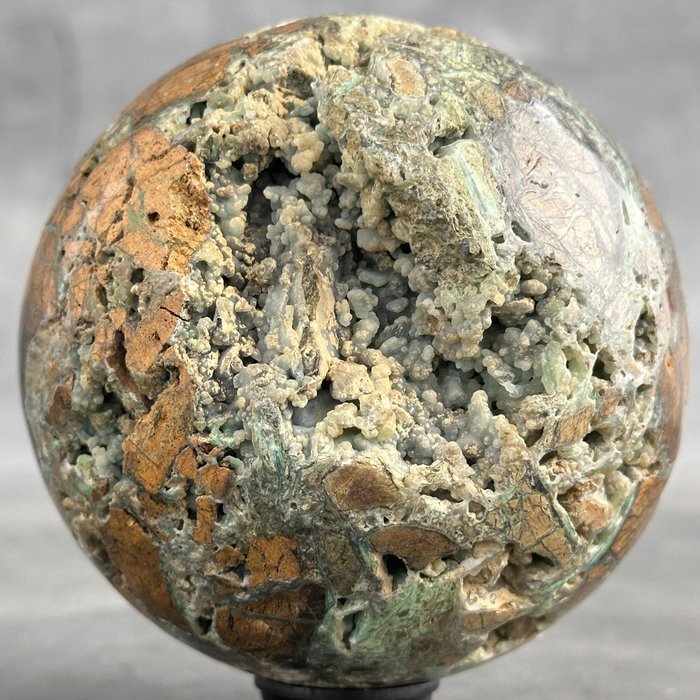 KEIN MINDESTPREIS – Wundervoller grüner Smithsonit Kugel auf einem maßgefertigten Ständer- 1800 g - (1)