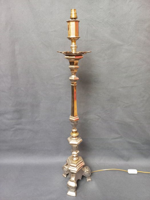 Candélabre - Bronze argenté, Grand candélabre 95 cm