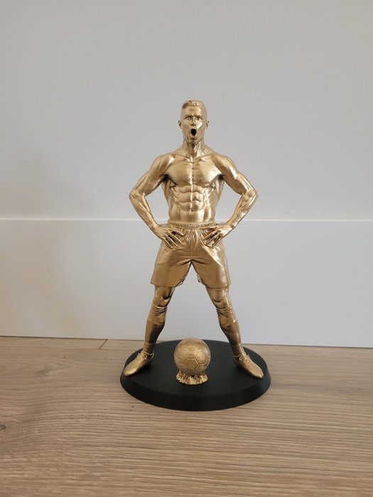 克里斯蒂亚诺·罗纳尔多雕像+金球奖。 