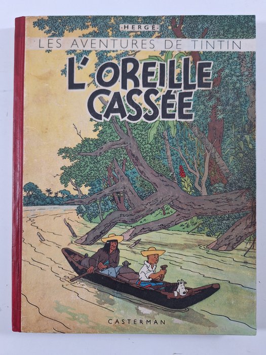 Tintin T6 - L'oreille cassée (A18, grande image) - C - N&B - 1 Album - 再版 - 1942