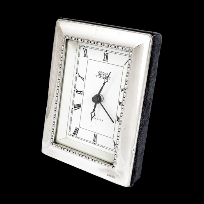 Επιτραπέζια ρολόγια και ρολόγια γραφείου - Ρολόι γραφείου, Carrs από ασημένιο ρολόι του Σέφιλντ με ρωμαϊκούς αριθμούς και δείκτες του καθεδρικού ναού - Edwardian Style - .925 silver - 1990-2000