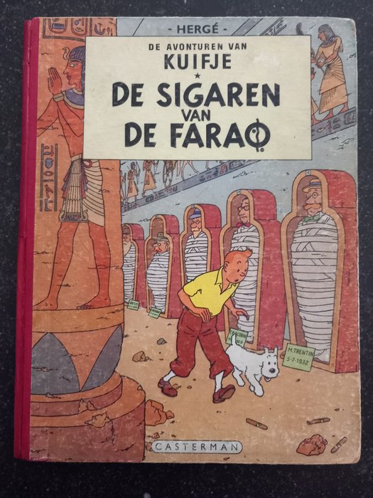 Kuifje 4 - De Sigaren van de Farao (A55) - 1 Album - Pierwsze Wydanie - 1955