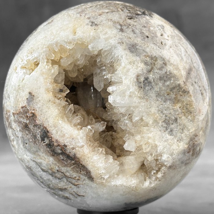 AUCUN PRIX DE RÉSERVE-Merveilleux cristal de quartz Sphère sur un stand personnalisé- 1600 g - (1)