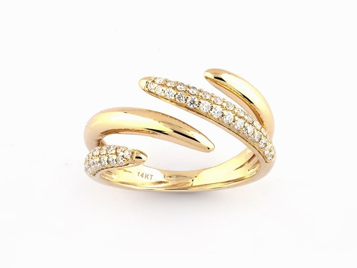 Ring - 14 karaat Geel goud -  0.26 tw. Diamant  (Natuurlijk) 