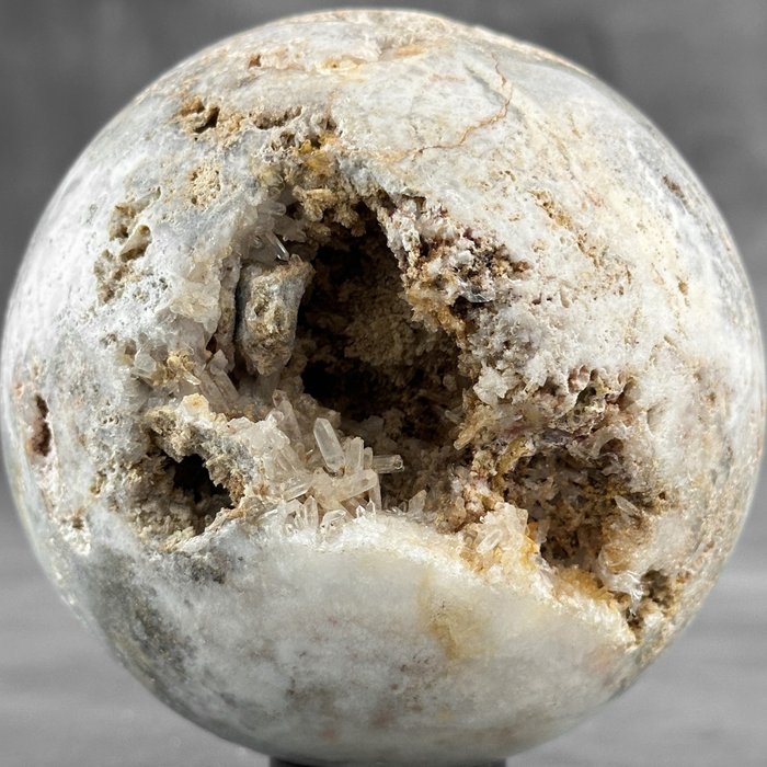 無底價-精美水晶石英 定制支架上的球體- 1600 g - (1)