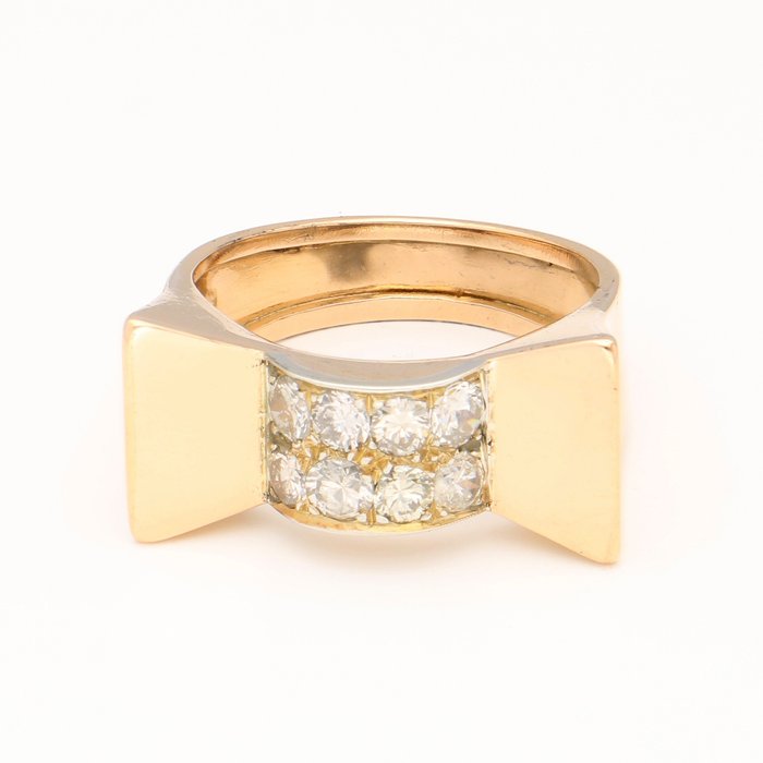 Ring Gult guld Diamant  (Natural) 