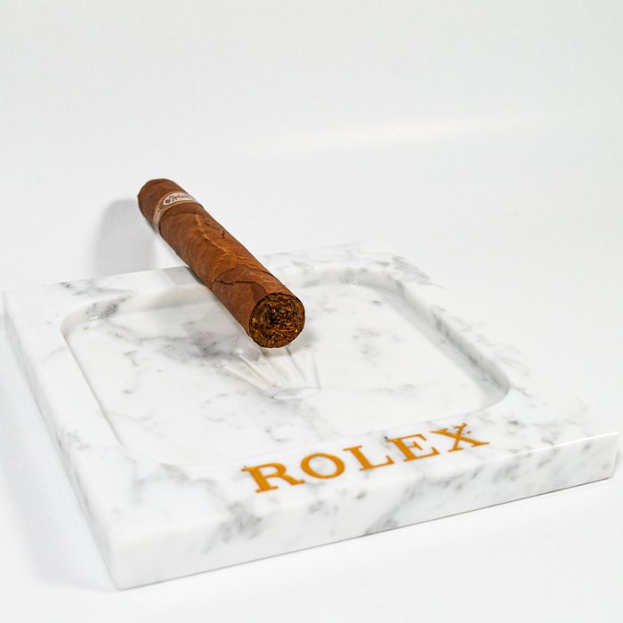 Askfat  (1) - Rolex Ashtray Cigars Marble White Carrara - Marmor