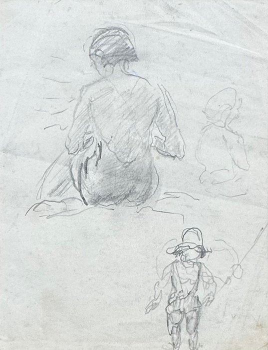 Ronald Ossory Dunlop ARA, NEAC (1894-1973) - Sketches of figures