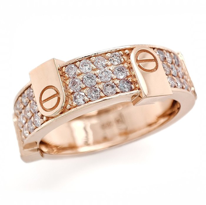 Ingen reservasjonspris - 0.54 Carat Pink Diamond Ring - Ring - 14 karat gull - Rosegull 