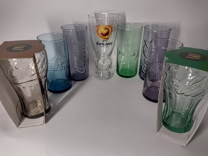 Marken-Merchandise-Sammlung - 8x Gläser - Coca Cola