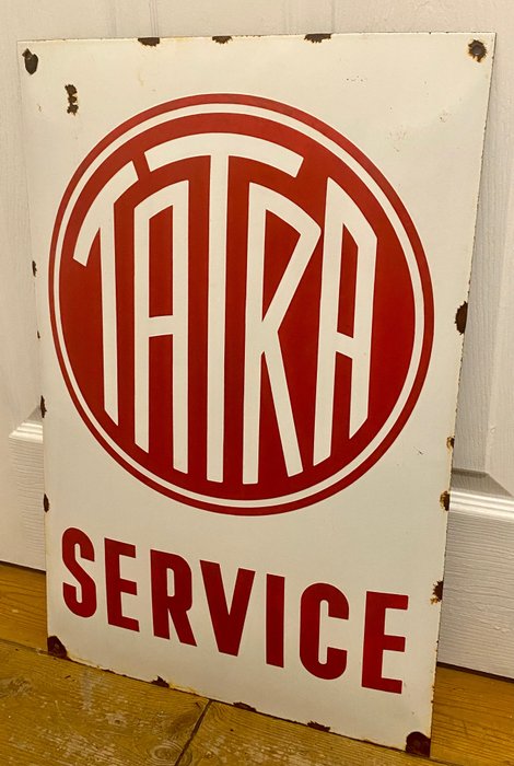 Large Tatra Service Advertising Enamel sign Hans Ledwinka - Emailleschild (1) - Emaille