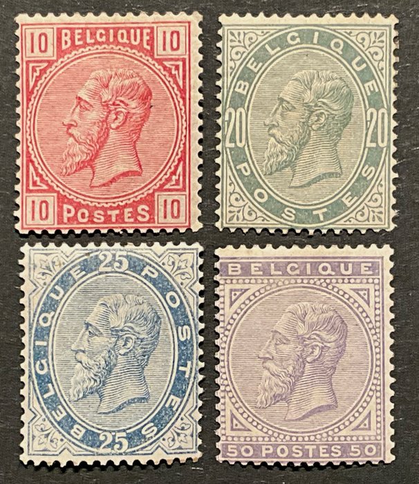 Belgia 1883 - Leopold II wydanie 1883 - kompletna seria - OBP 38/41