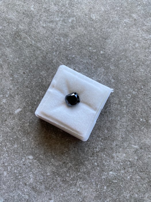 Timantti - 1,75 ct - Cushion (pyöristetty neliö) - Hieno musta - SI1