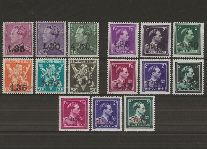 比利時 1946 - 蓋林根新郵資價值與印記 -10% 梅赫倫 - OBP/COB 724R/24T + 724X/24W