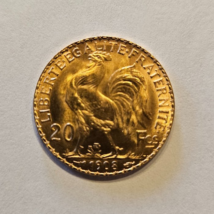 法國. Third Republic (1870-1940). 20 Francs 1908 Marianne