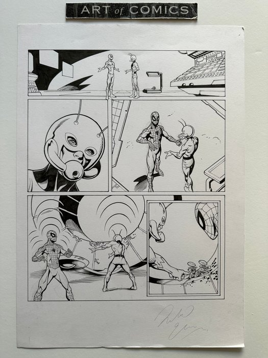 Richard Elson - 1 Original page - Spider-Man - Tower Of Power Featuring Ant Man & Doctor Doom! - #35 page 8 (signed) - 2008