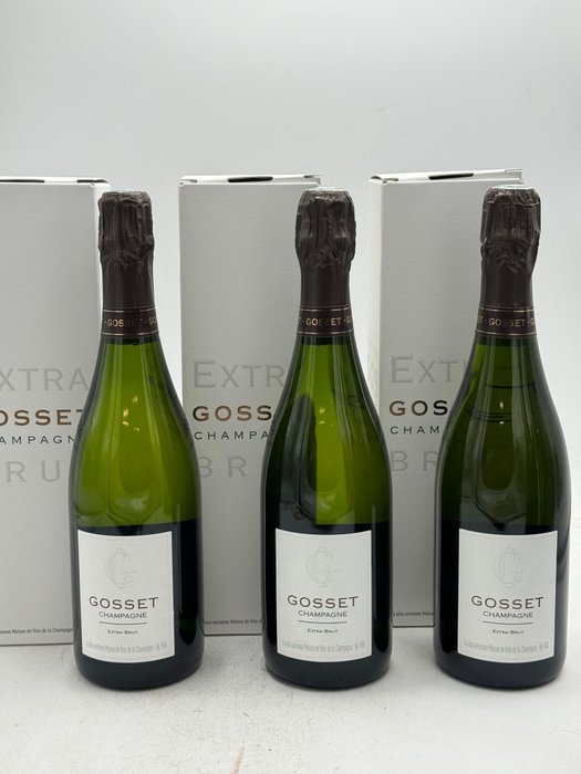 Gosset - Champagne Extra Brut - 3 Bouteilles (0,75 L)