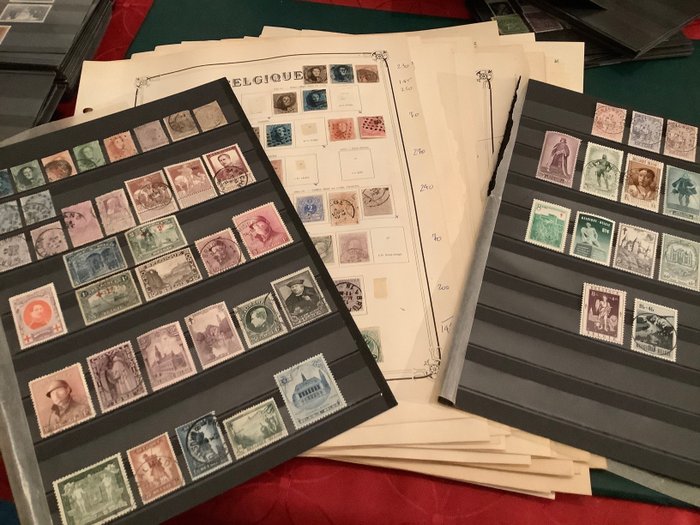 België 1849/1953 - Goede verzameling op Yvert bladen met oa Casque, klassiek, 5 Franken, UPU etc - OBP 1/923