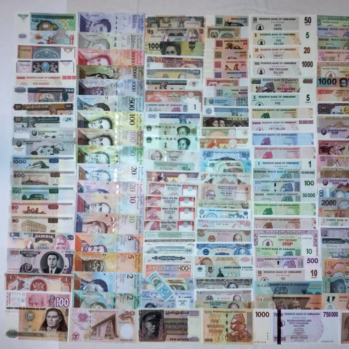 Wereld. - 240 banknotes / coupons - various dates  (Zonder Minimumprijs)
