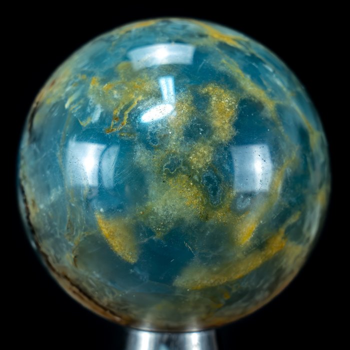 Bardzo dekoracyjna kula naturalnego niebieskiego onyksu, Z Argentyny- 345.59 g