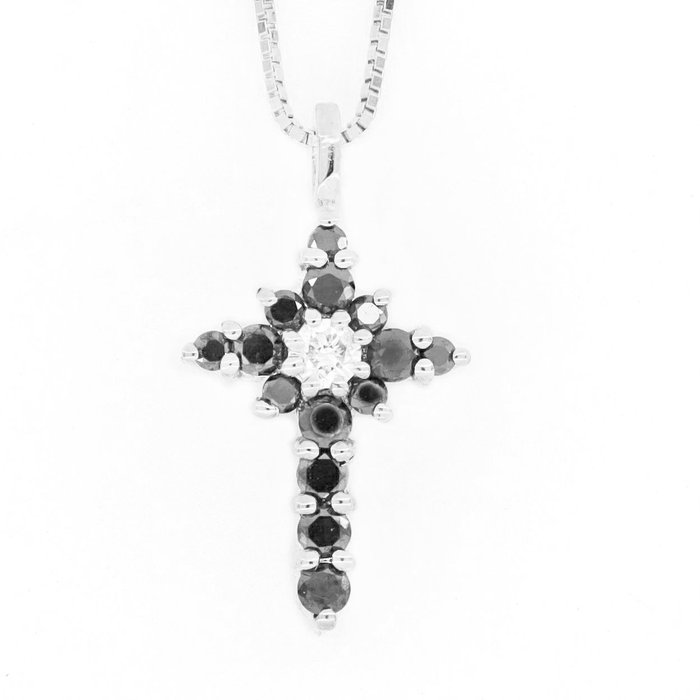 No Reserve Price - Necklace with pendant - 18 kt. White gold Diamond  (Natural) 