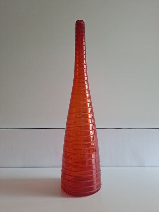 Salviati - Vase -  auf dem Schleifstein eingraviert  - Muranoglas H 41