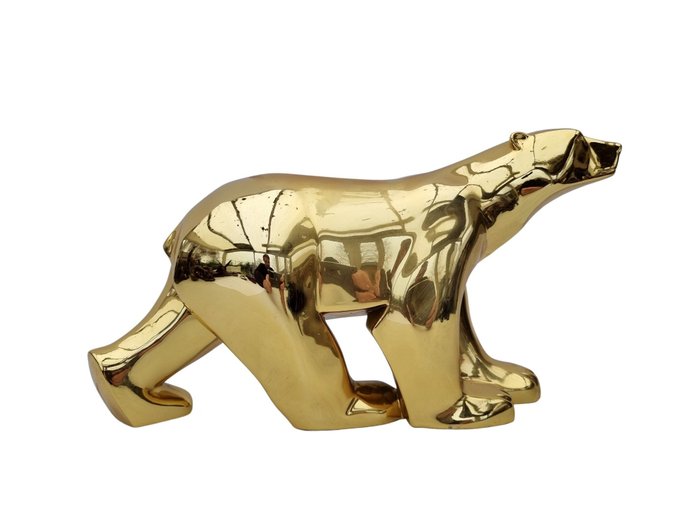 Figurine - Gold Ours Blanc - Resin/ Polyester