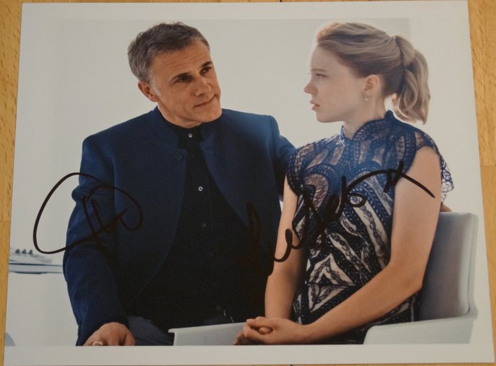James Bond 007: No Time To Die - Double signed by Léa Seydoux as Madeleine Swann & Christoph Waltz as Ernst Stavro Blofeld - Signed with Certified Genuine b´bc holographic COA