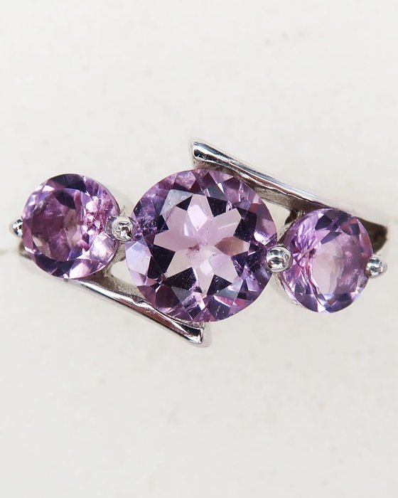紫水晶 - 银, 信仰之环 - 舒缓、启发和提升精神意识 - 戒指