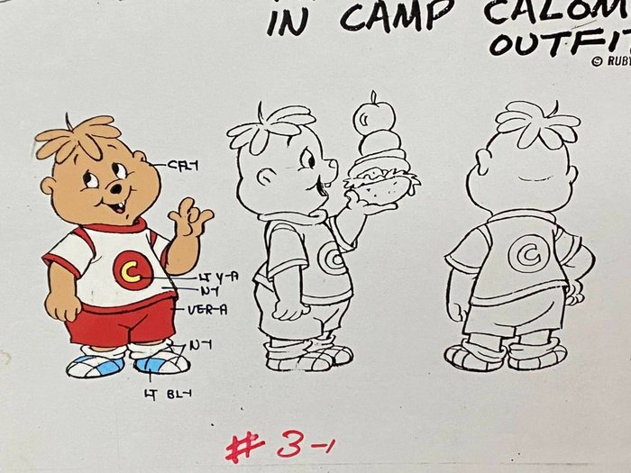 Alvin and the Chipmunks (1983 TV series) - 1 Eredeti gyártási, kézzel festett modell Cel
