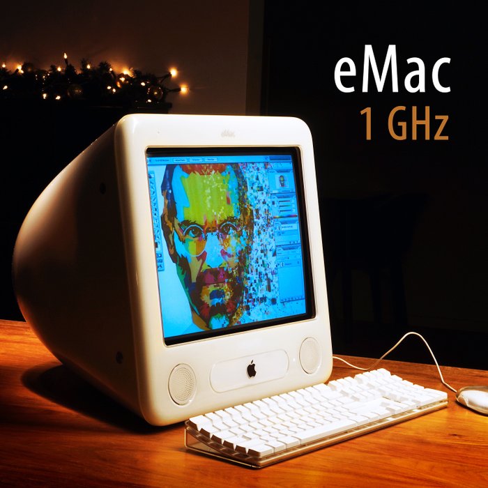 Apple eMac G4 (1GHz) + "Pro Keyboard & Mouse" & "Software bundle" [REFURBISHED] - Macintosh - Uden original æske