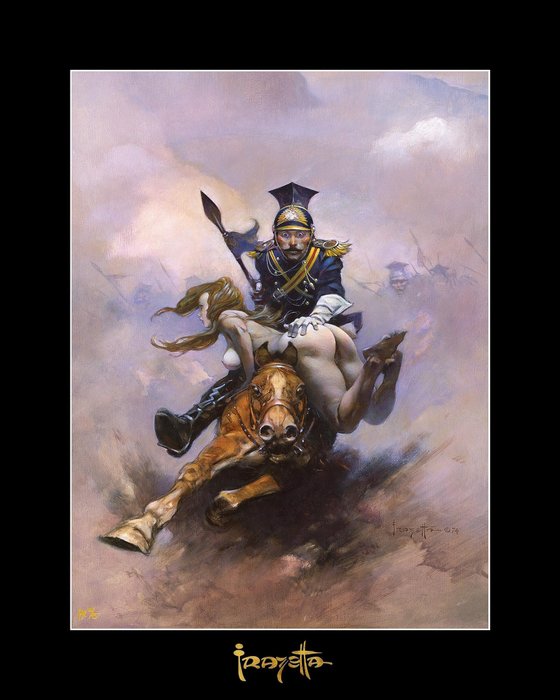 Flashman on the Charge - Frank Frazetta Gold-Engraved Signature - Fine Art Giclée on Canvas 10/75