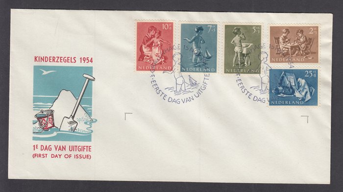 荷兰 1954 - FDC儿童邮票 - NVPH E19