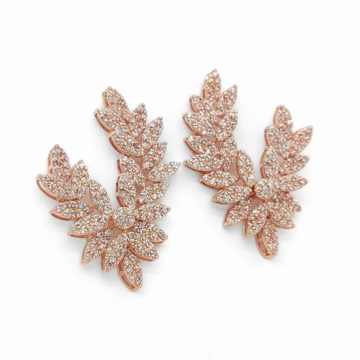 No Reserve Price - 2.05 Carat Pink Diamonds - Earrings Rose gold 
