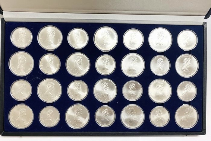 加拿大. 5 Dollars / 10 Dollars 1976 Olympics Games Montreal, 28 coins
