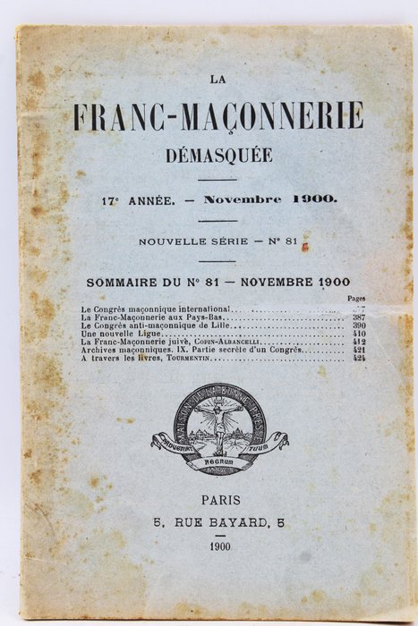 Collectif - La Franc-Maçonnerie démasquée - Novembre 1900 - 1900
