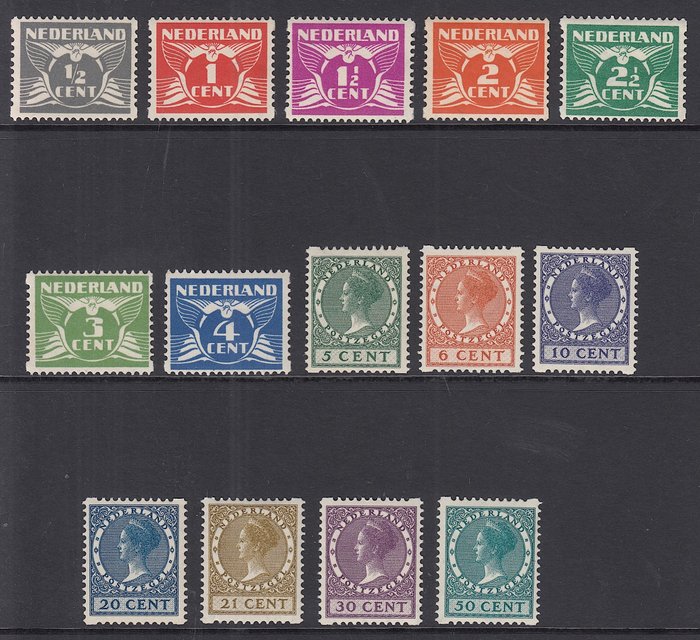 Alankomaat 1930 - Kaksipuolinen kulmarullarei'itys - NVPH R57/R70