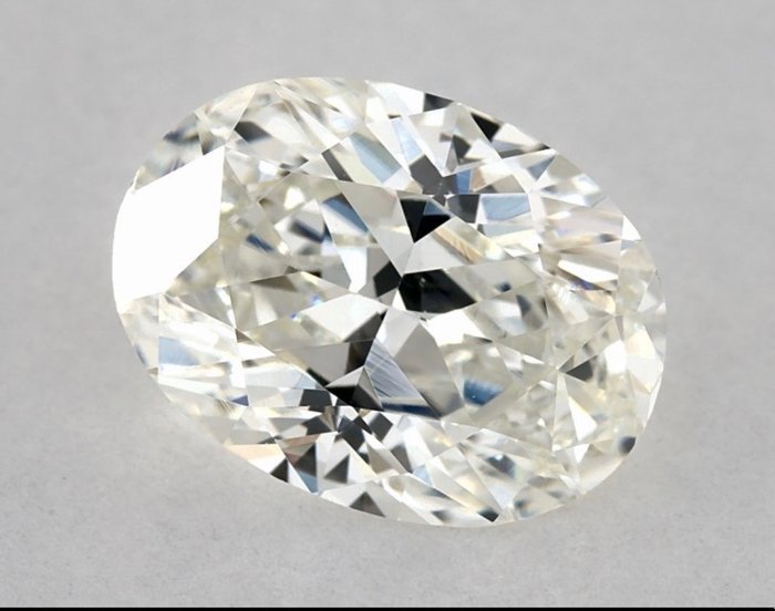 1 pcs 鑽石  (天然)  - 1.04 ct - 橢圓形 - H(次於白色的有色鑽石) - VVS2 - 國際寶石學院（International Gemological Institute (IGI)）