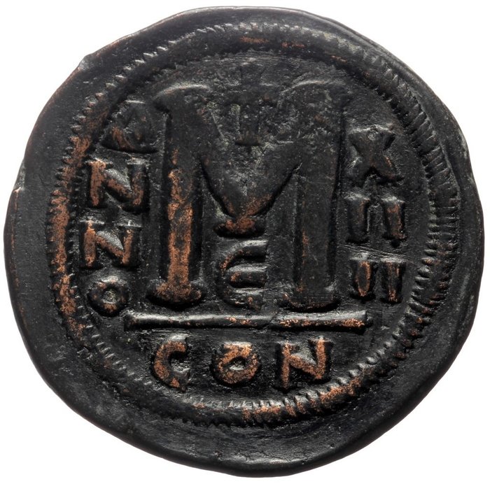 羅馬帝國. 查士丁尼一世 (AD 527-565). Follis
