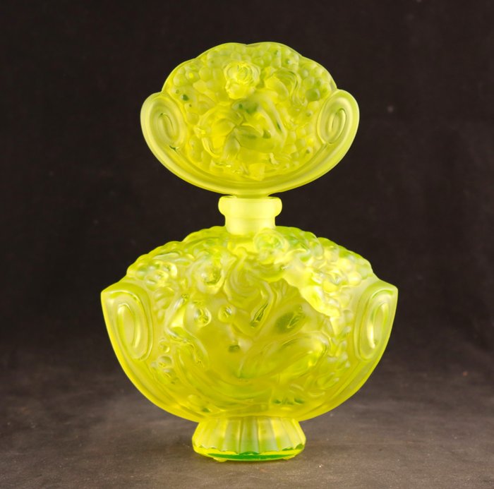 Art Deco flacon met naakt - František Halama - Parfumfles - Glas