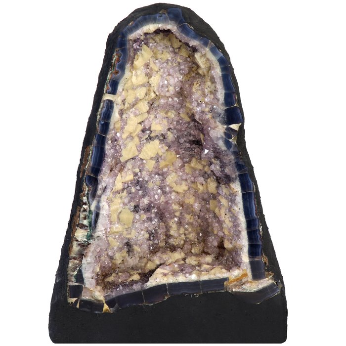A 品質 - 方解石和紫水晶 - 32x20x15 cm - 晶洞- 7 kg
