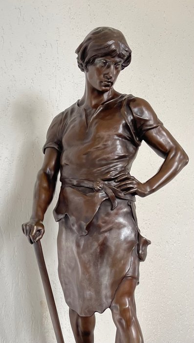 Emile Louis Picault (1833-1915) - Rzeźba, "Pax et Labor" - 75 cm - Brąz (patynowany)