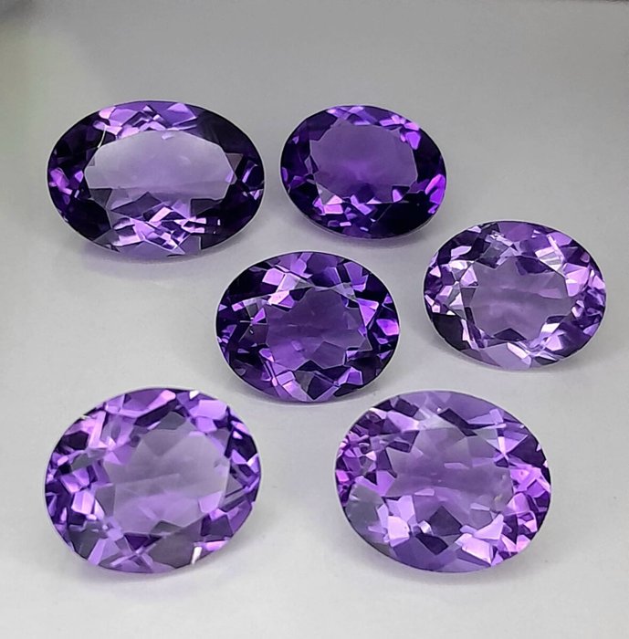 6 pcs Purple Amethyst - 24.44 ct