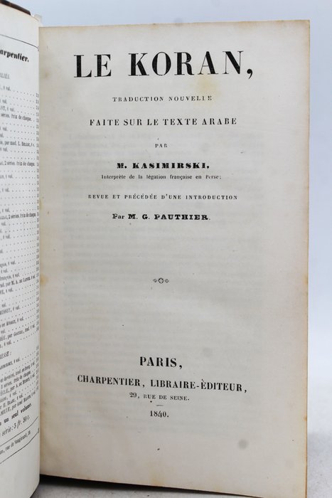 M. Kasimirski - Le Koran - 1840